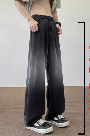 2025 Autumn 190 Tall Man 115cm Extra Long Length Jeans Plus Large Size Straight Barrel Wide Leg Pants Droop Ventilate Clothing